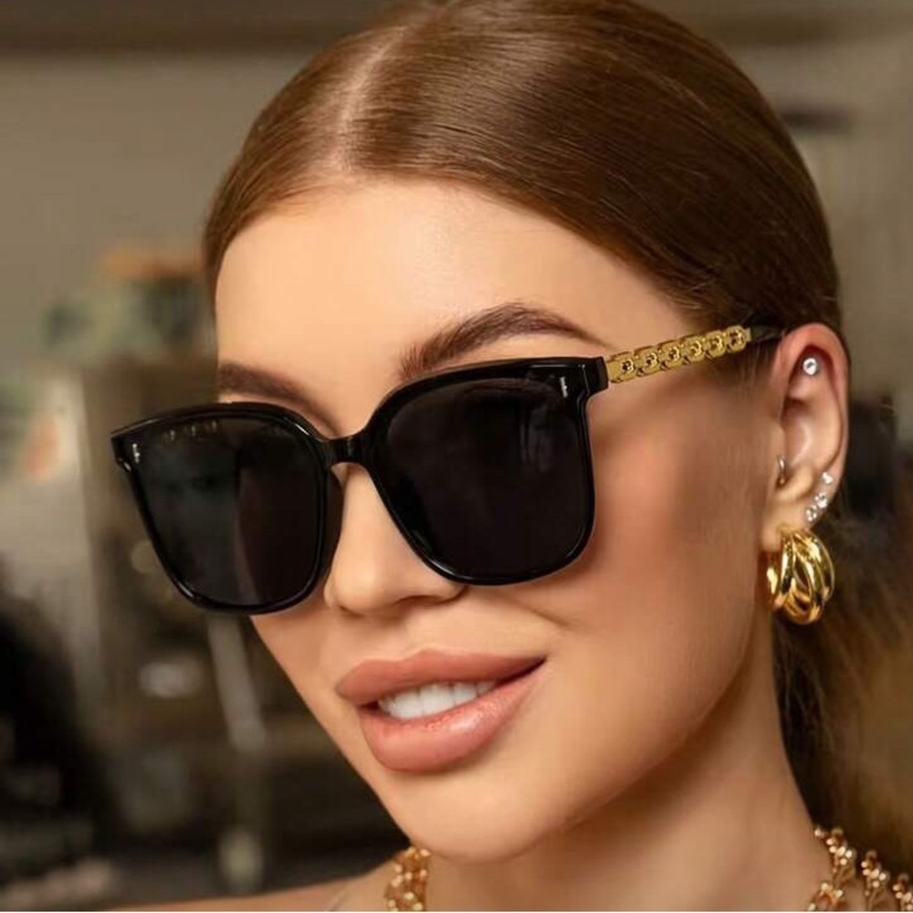 Elegant Black and Gold Sunglasses